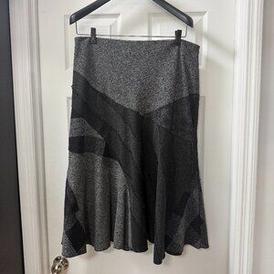 Y2K Vintage Coldwater Creek patchwork midi skirt w/lace overlay panel size PL 14